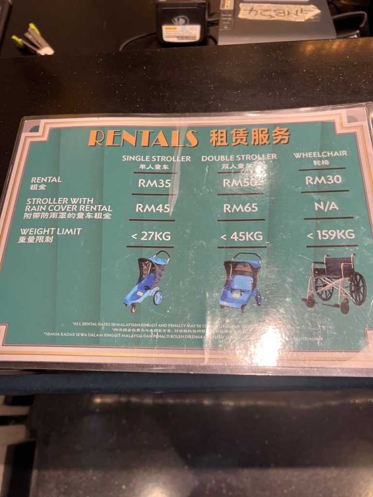 Price of Strollers on rent at Genting Skyworlds