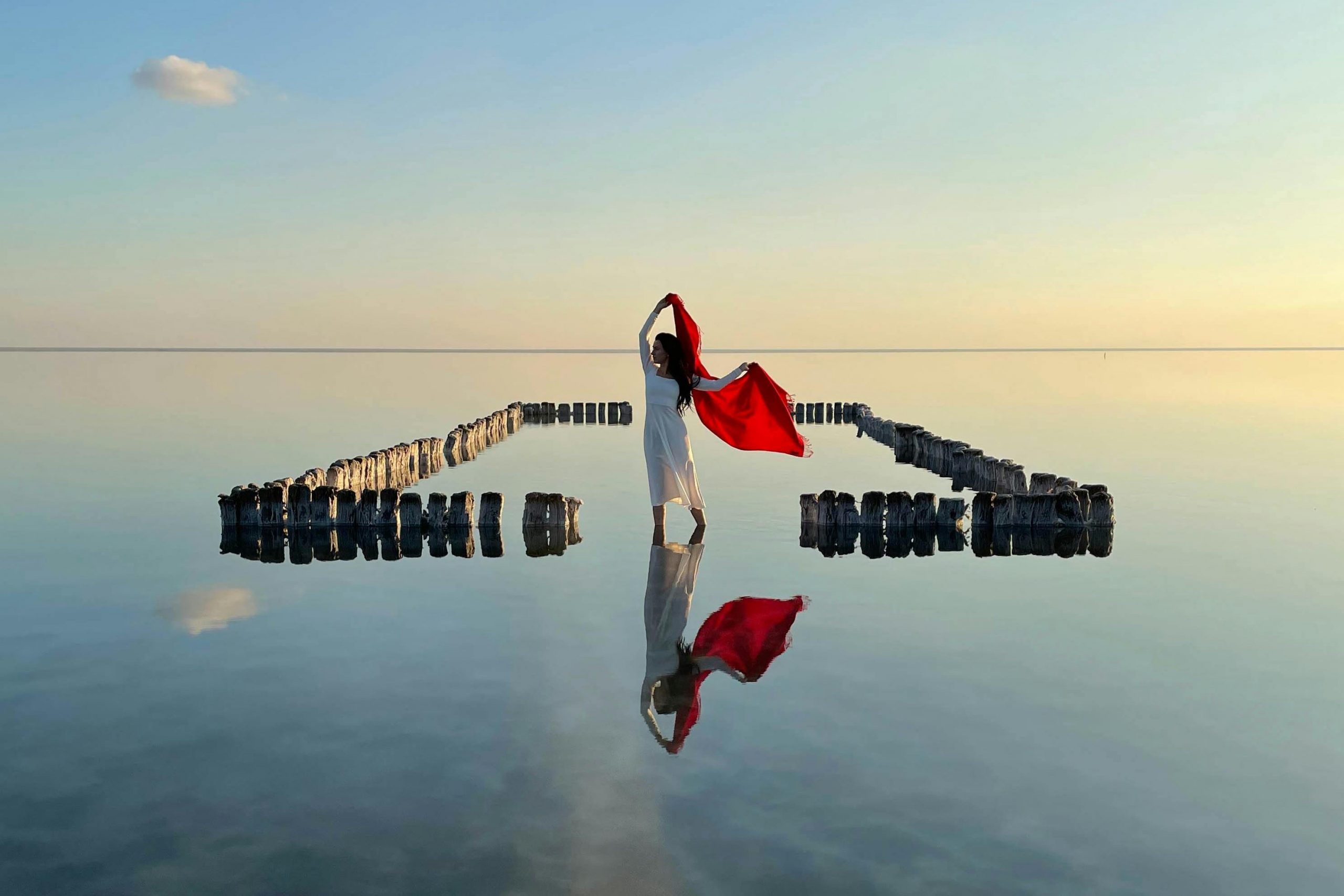 sky mirror sekinchan sasaran beach