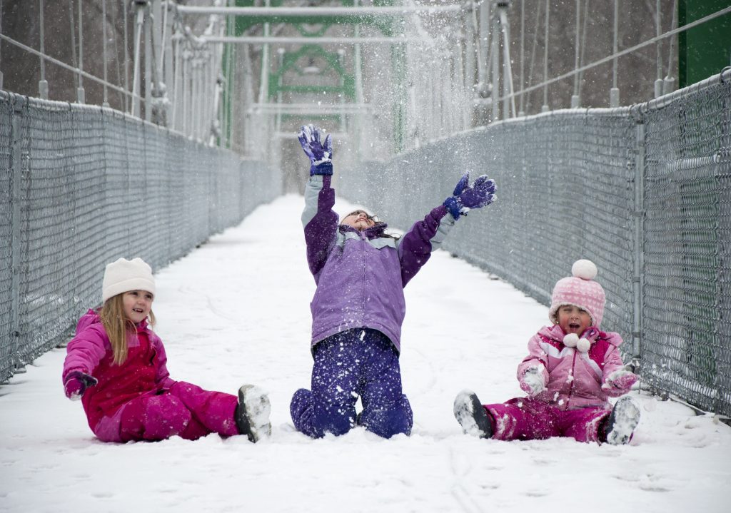 playing with snow