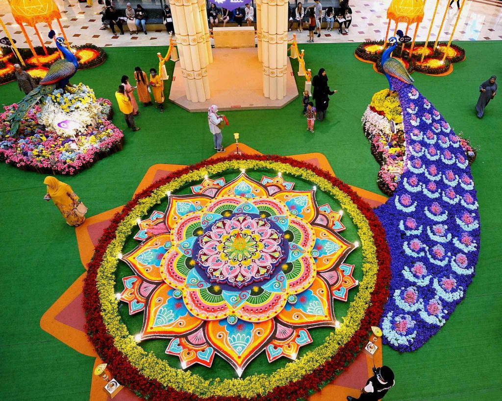 Kolam Decoration for Deepavali in Malaysia 