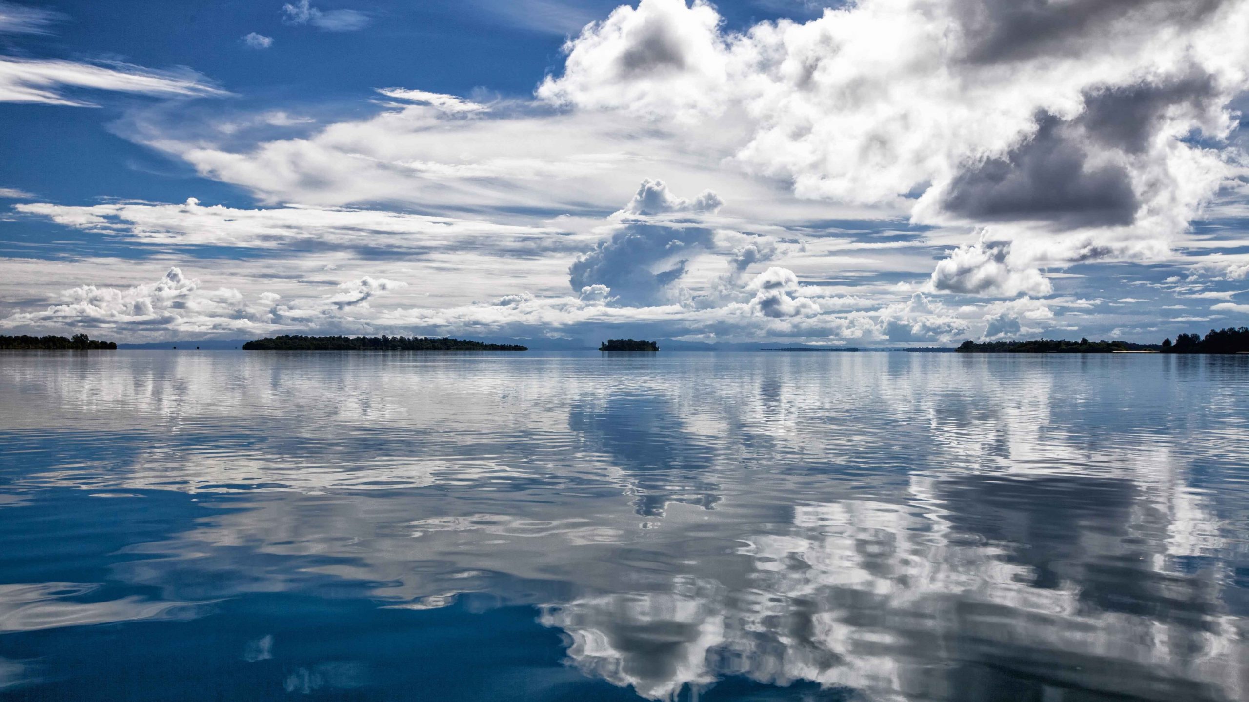 island and sky mirror reflection